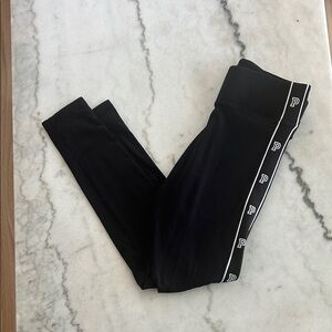 Black Leggings with Logo Trim NWOT